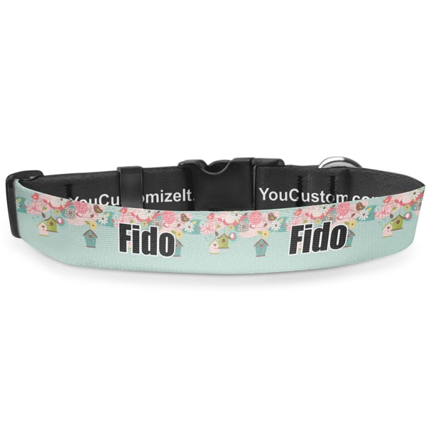 Custom Easter Birdhouses Deluxe Dog Collar - Double Extra Large (20.5" to 35") (Personalized)