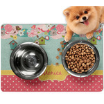 Easter Birdhouses Dog Food Mat - Small w/ Name or Text