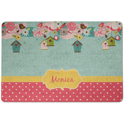 Easter Birdhouses Dog Food Mat w/ Name or Text