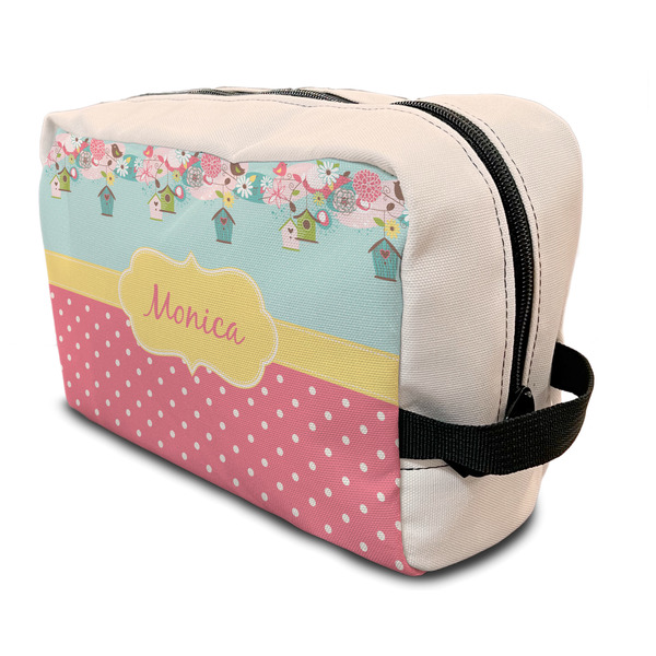 Custom Easter Birdhouses Toiletry Bag / Dopp Kit (Personalized)