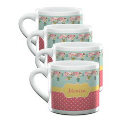 Easter Birdhouses Double Shot Espresso Cups - Set of 4 (Personalized)