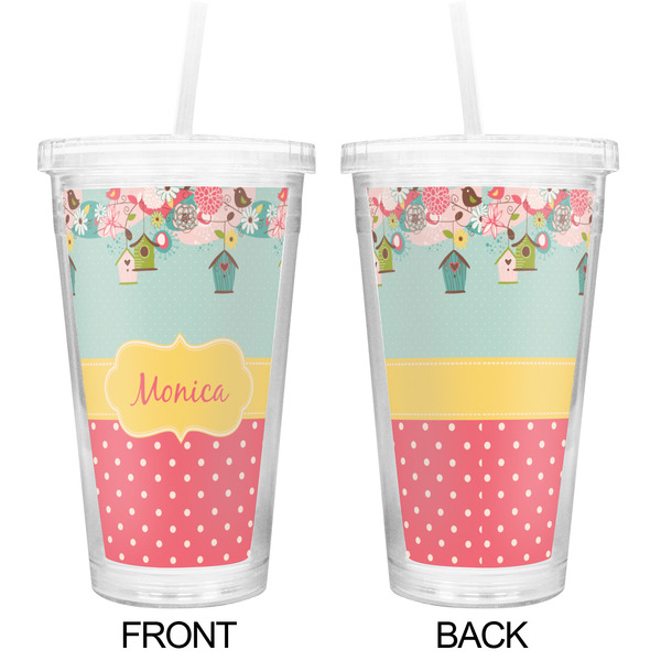 Easter Birdhouses Double Wall Tumbler with Straw - Approval