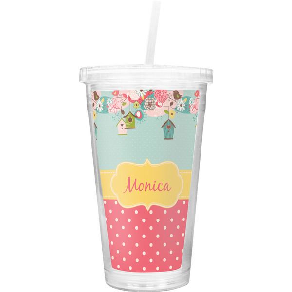 Custom Easter Birdhouses Double Wall Tumbler with Straw (Personalized)