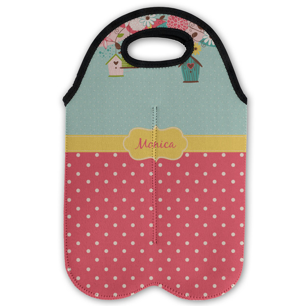 Easter Birdhouses Double Wine Tote - Flat (new)