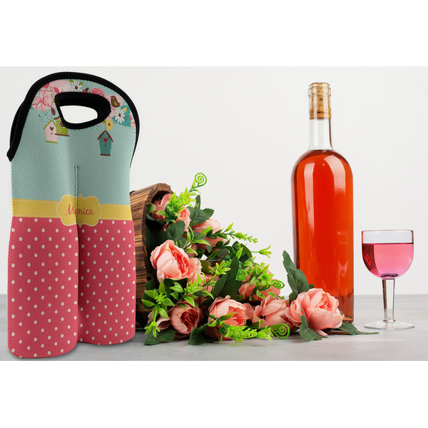 Easter Birdhouses Double Wine Tote - LIFESTYLE (new)