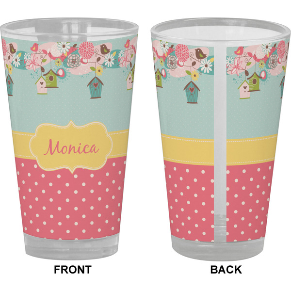 Easter Birdhouses Pint Glass - Full Color - Front & Back Views