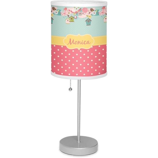 Custom Easter Birdhouses Lamp with Drum Shade (Personalized)