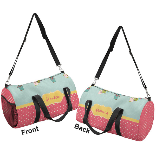Easter Birdhouses Duffle bag large front and back sides