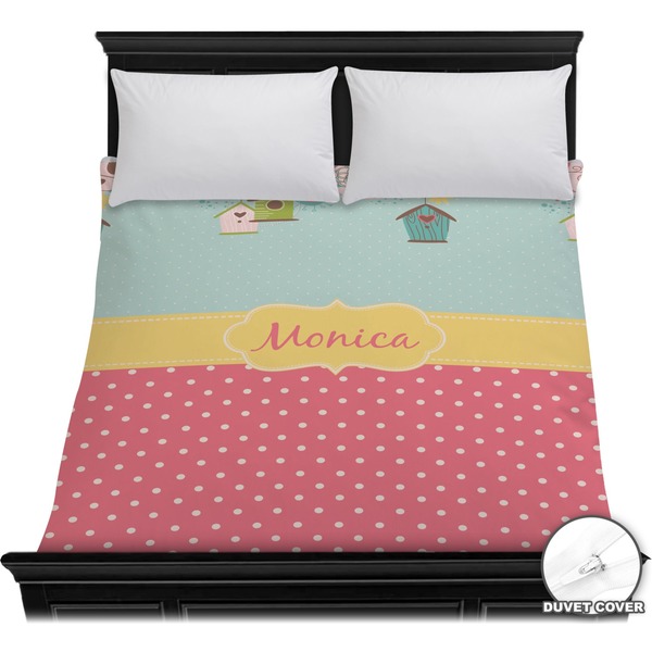 Custom Easter Birdhouses Duvet Cover - Full / Queen (Personalized)