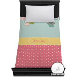 Easter Birdhouses Duvet Cover - Twin XL (Personalized)