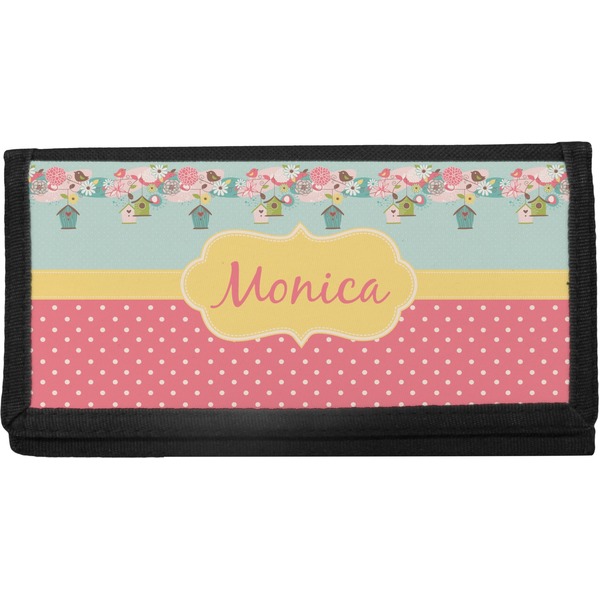 Custom Easter Birdhouses Canvas Checkbook Cover (Personalized)