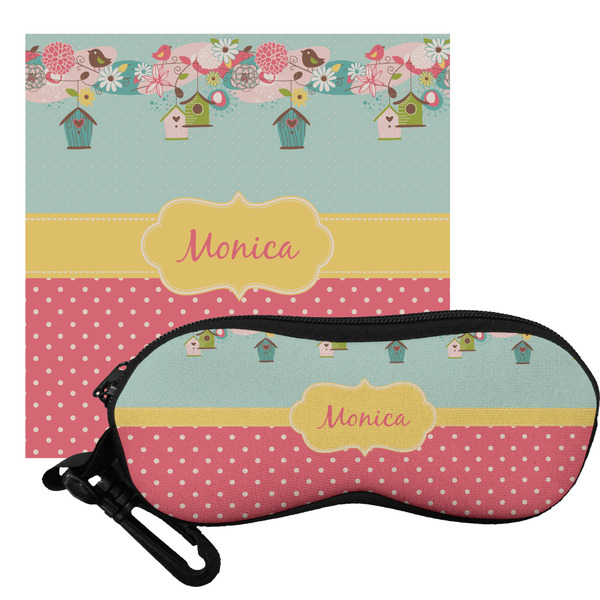 Custom Easter Birdhouses Eyeglass Case & Cloth (Personalized)