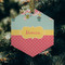 Easter Birdhouses Frosted Glass Ornament - Hexagon (Lifestyle)