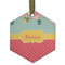 Easter Birdhouses Frosted Glass Ornament - Hexagon
