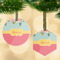Easter Birdhouses Frosted Glass Ornament - MAIN PARENT