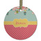 Easter Birdhouses Frosted Glass Ornament - Round
