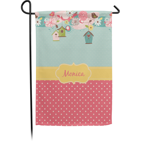 Custom Easter Birdhouses Small Garden Flag - Single Sided w/ Name or Text