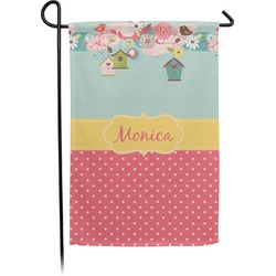 Easter Birdhouses Small Garden Flag - Double Sided w/ Name or Text
