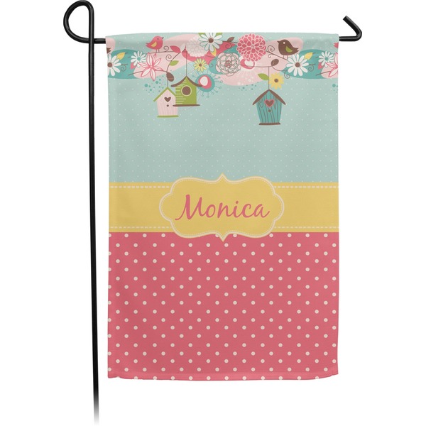 Custom Easter Birdhouses Small Garden Flag - Double Sided w/ Name or Text