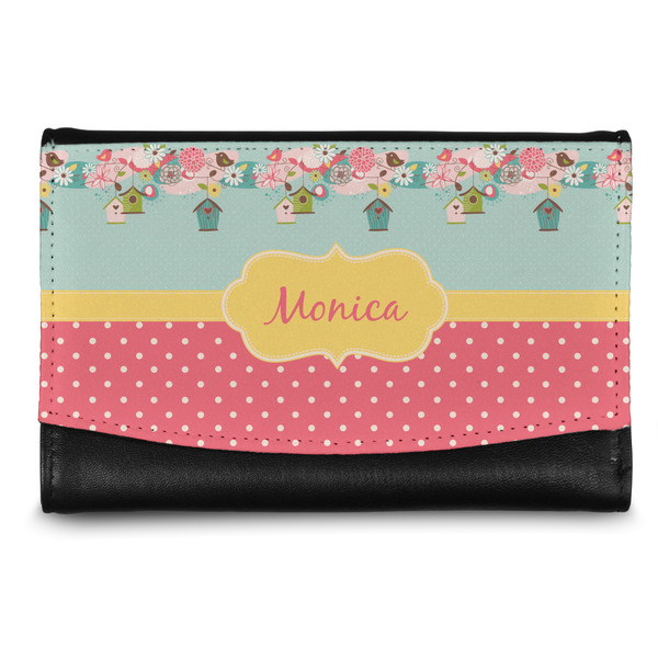 Custom Easter Birdhouses Genuine Leather Women's Wallet - Small (Personalized)