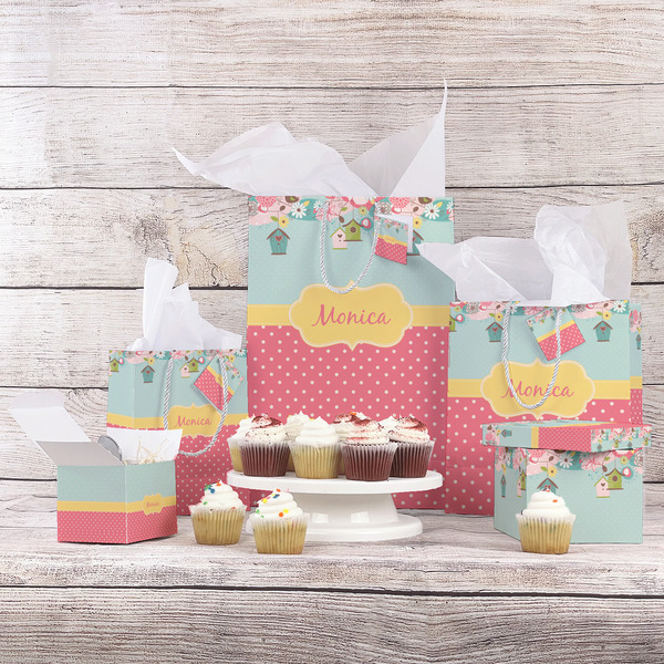 Easter Birdhouses Gift Bags - In Context