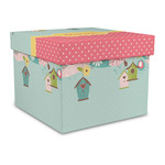 Easter Birdhouses Gift Box with Lid - Canvas Wrapped - Large (Personalized)