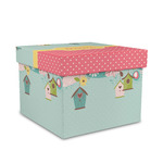 Easter Birdhouses Gift Box with Lid - Canvas Wrapped - Medium (Personalized)