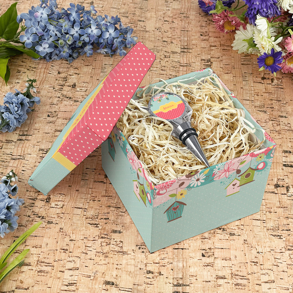 Easter Birdhouses Gift Boxes with Lid - Canvas Wrapped - Medium - In Context