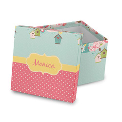 Easter Birdhouses Gift Box with Lid - Canvas Wrapped (Personalized)