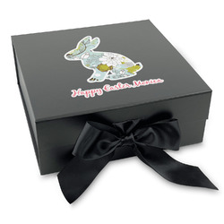 Easter Birdhouses Gift Box with Magnetic Lid - Black (Personalized)