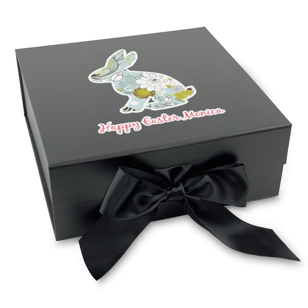 Custom Easter Birdhouses Gift Box with Magnetic Lid - Black (Personalized)