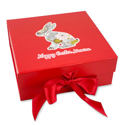 Easter Birdhouses Gift Box with Magnetic Lid - Red (Personalized)