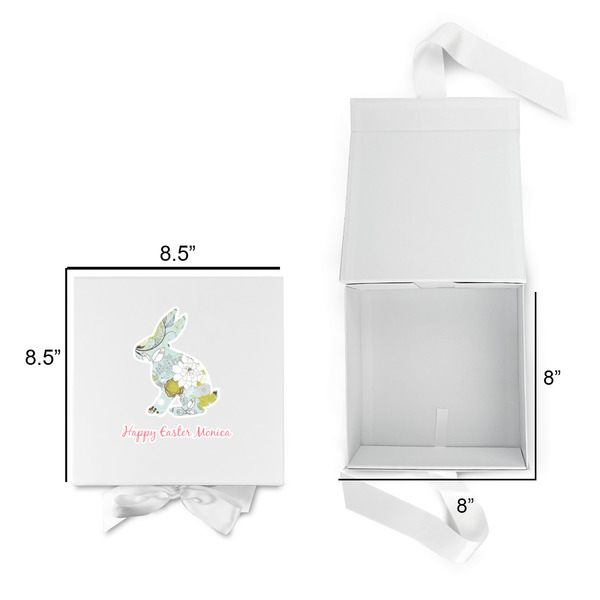 Easter Birdhouses Gift Boxes with Magnetic Lid - White - Open & Closed