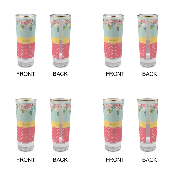 Easter Birdhouses Glass Shot Glass - 2 oz - Set of 4 - APPROVAL