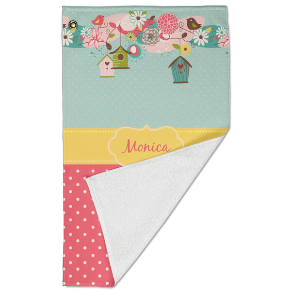 Easter Birdhouses Golf Towel - Folded (Large)