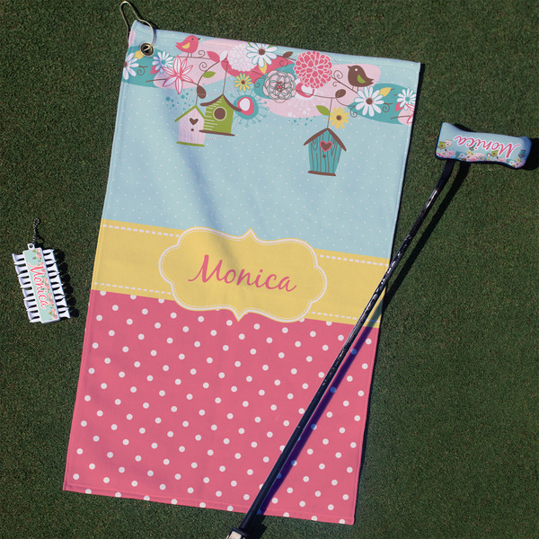Custom Easter Birdhouses Golf Towel Gift Set (Personalized)
