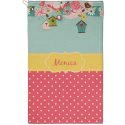 Easter Birdhouses Golf Towel - Poly-Cotton Blend - Small w/ Name or Text