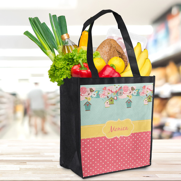 Easter Birdhouses Grocery Bag - LIFESTYLE