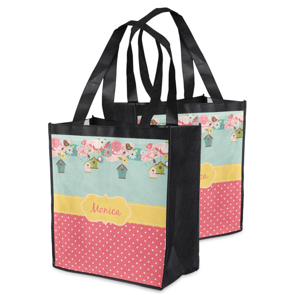 Easter Birdhouses Grocery Bag - MAIN