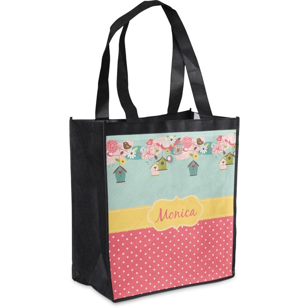 Custom Easter Birdhouses Grocery Bag (Personalized)