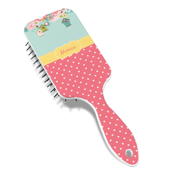 Easter Birdhouses Hair Brush - Angle View