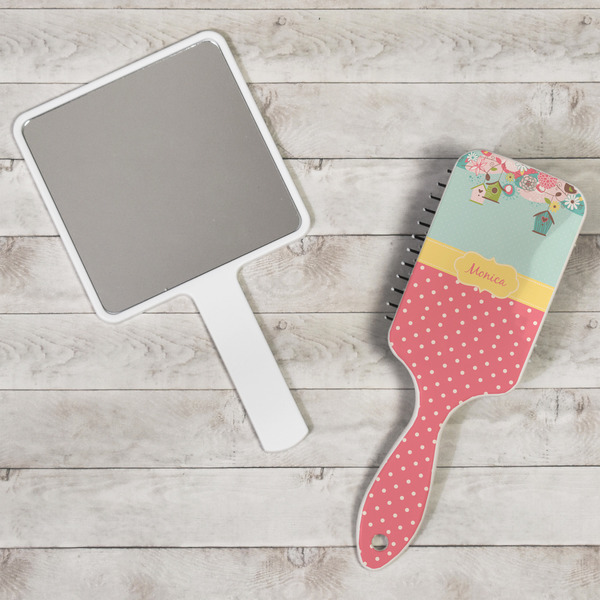 Easter Birdhouses Hair Brush - In Context