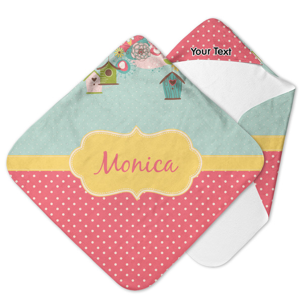 Custom Easter Birdhouses Hooded Baby Towel (Personalized)