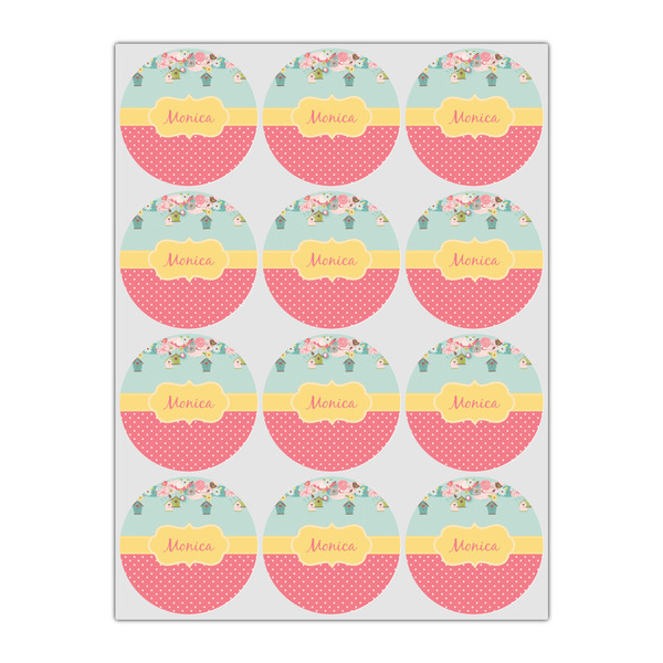 Easter Birdhouses Icing Circle - Small - Set of 12