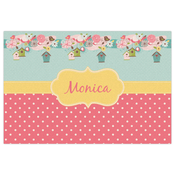 Easter Birdhouses Indoor / Outdoor Rug - 2'x3' - Front Flat