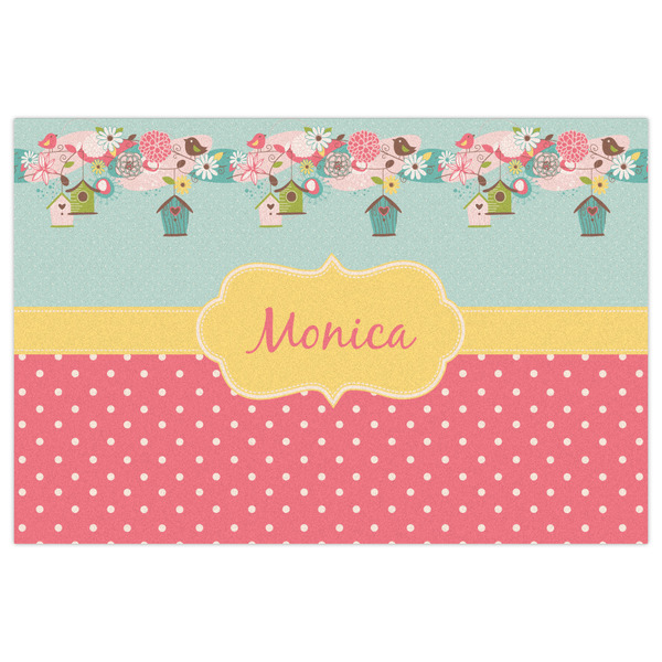 Easter Birdhouses Indoor / Outdoor Rug - 4'x6' - Front Flat