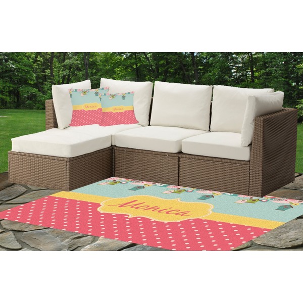 Easter Birdhouses Outdoor Mat & Cushions