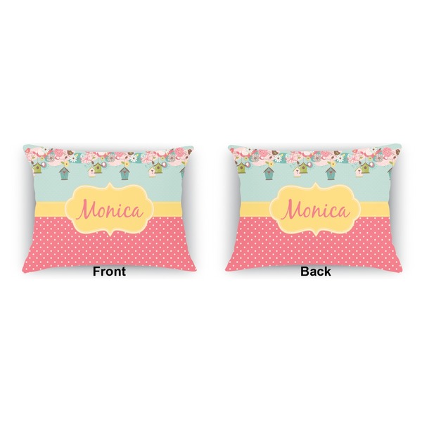 Easter Birdhouses  Indoor Rectangular Burlap Pillow (Front and Back)
