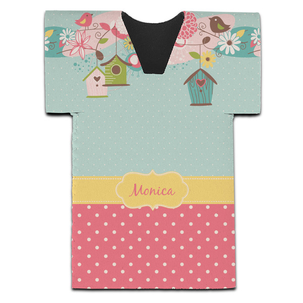 Custom Easter Birdhouses Jersey Bottle Cooler (Personalized)