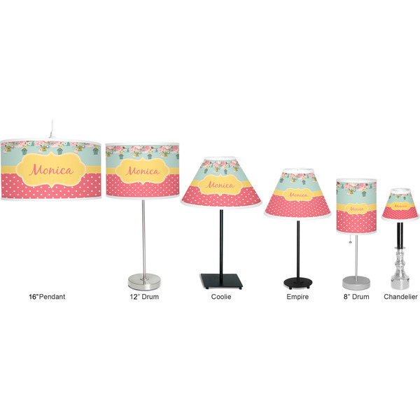 Easter Birdhouses Lamp Full View Size Comparison